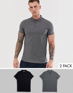 Набор из 2 трикотажных поло ASOS DESIGN - Скидка-Мульти
