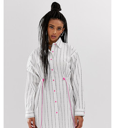Платье-рубашка в стиле oversize с полосками COLLUSION-Мульти