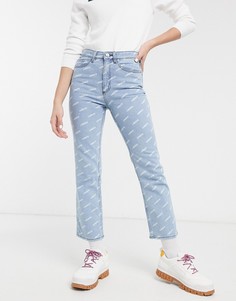 Светлые джинсы с логотипом Lacoste-Синий
