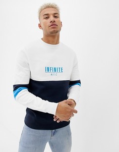 Белый свитшот в стиле колор блок River Island