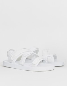 Белые сандалии с ремешками ASOS DESIGN-Белый