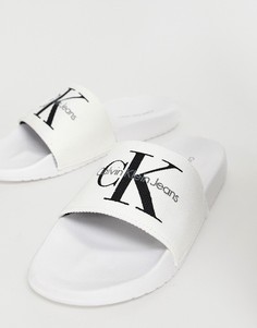 Белые парусиновые шлепанцы Calvin Klein Chantal-Белый