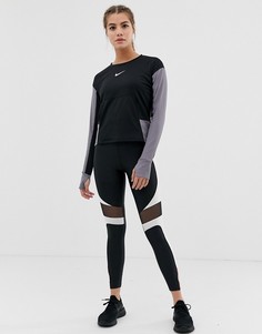 Черные леггинсы с вырезами Nike Running Speed-Черный