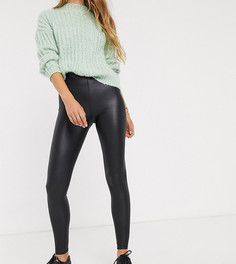 Черные леггинсы из искусственной кожи New Look Tall-Черный