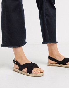 Эспадрильи с перекрестными ремешками Truffle Collection-Черный