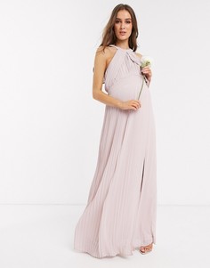 Эксклюзивное розовое платье макси с плиссировкой TFNC Maternity bridesmaid-Розовый