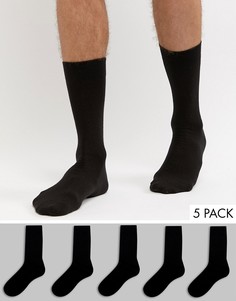 Набор из 5 пар черных носков ASOS DESIGN - Со скидкой-Черный
