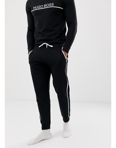 Черные суженные книзу джоггеры на манжетах с логотипом BOSS Bodywear-Черный