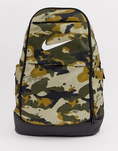 Рюкзак цвета хаки с камуфляжным принтом Nike Training Brasilia BA5893-209-Зеленый