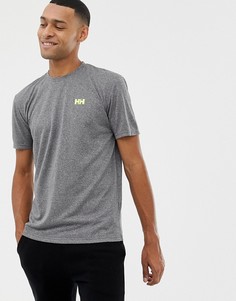 Серая футболка в полоску с логотипом Helly Hansen-Серый