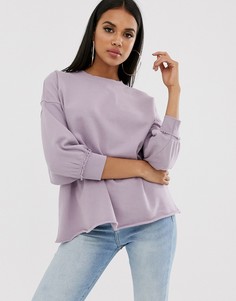Выбеленный сиреневый свитшот с широкими рукавами ASOS DESIGN-Фиолетовый