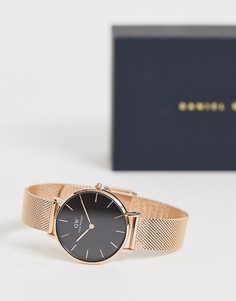 Золотистые часы с сетчатым ремешком Daniel Wellington DW00100161-Золотой