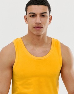 Желтая обтягивающая майка из органического хлопка ASOS DESIGN-Желтый