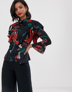 Блузка с оборками на плечах Closet-Мульти