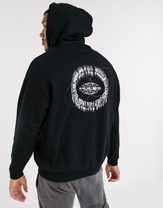 Черный oversized-худи с принтом ASOS DESIGN