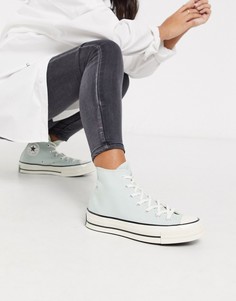 Мятно-зеленые высокие кеды Converse Chuck 70-Зеленый