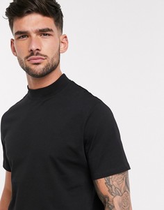 Черная футболка с высоким воротом ASOS DESIGN-Черный