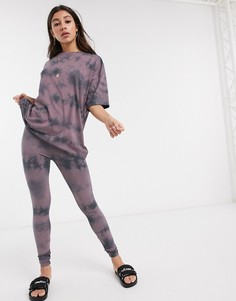 Леггинсы от комплекта с принтом тай-дай ASOS DESIGN-Розовый