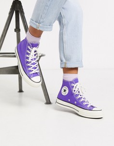Высокие фиолетовые кеды Converse Chuck 70-Фиолетовый