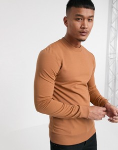 Коричневый обтягивающий свитшот ASOS DESIGN