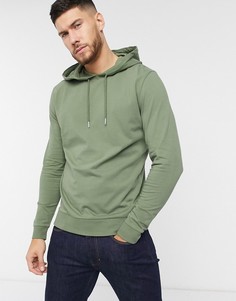 Легкий худи цвета хаки ASOS DESIGN-Зеленый