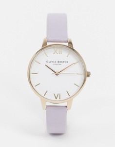 Часы с белым циферблатом и лавандовым кожаным ремешком Olivia Burton OB16DE09-Фиолетовый