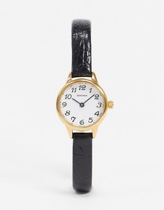 Черные часы с кожаным ремешком 22 мм Sekonda-Черный