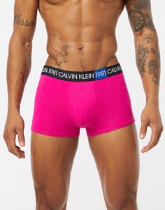 Розовые хлопковые боксеры-брифы с фирменным поясом Calvin Klein 1981-Розовый