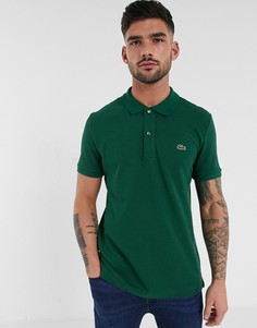 Зеленая узкая футболка-поло из пике Lacoste-Зеленый