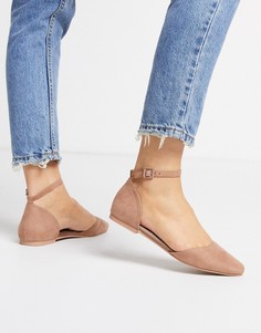 Бежевые балетки ASOS DESIGN-Бежевый