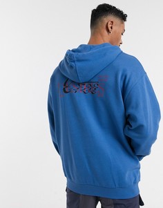 Худи oversized с принтом на спине ASOS DESIGN-Синий