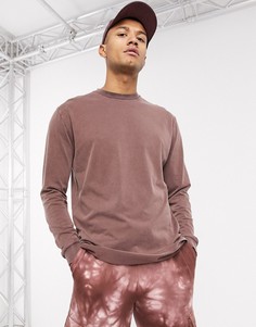 Коричневый свободный лонгслив от комплекта ASOS DESIGN