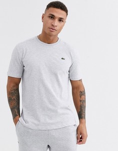 Серая меланжевая футболка с логотипом Lacoste-Серый