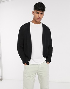 Черный трикотажный кардиган ASOS DESIGN