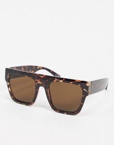 Черепаховые солнцезащитные очки с плоским верхом Jeepers Peepers-Коричневый