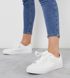Стеганые кроссовки на шнуровке New Look-Белый