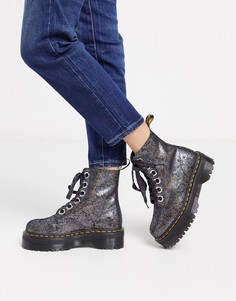 Кожаные ботинки с эффектом металлик Dr Martens-Серебряный