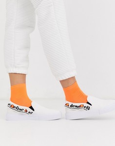 Белые кеды-слипоны с логотипом Ellesse-Белый