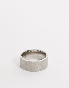 Фактурное серебристое кольцо из нержавеющей стали Icon Brand-Серебряный