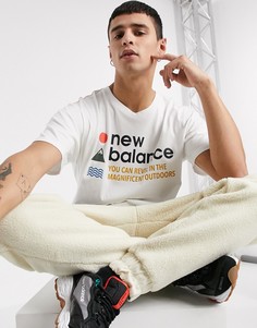 Белая футболка New Balance-Белый