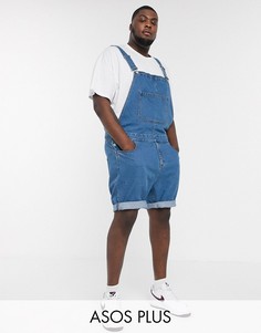 Джинсовый комбинезон-шорты ASOS DESIGN Plus-Синий