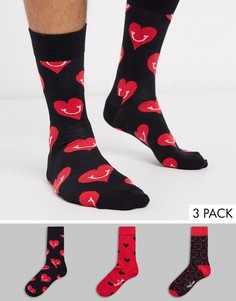 Подарочный набор на День Св. Валентина с 3 парами носков Happy Socks-Мульти