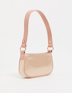 Светло-розовая атласная сумка на плечо в стиле 90-х ASOS DESIGN-Розовый