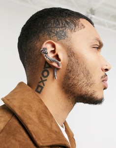 Серебристый кафф с драконом Reclaimed Vintage Inspired-Серебряный