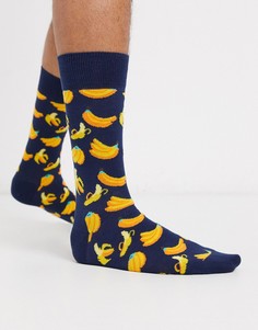 Носки с рисунком банана Happy Socks-Темно-синий