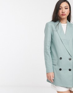 Льняной пиджак ASOS DESIGN-Синий
