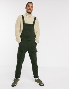 Джинсовый комбинезон цвета хаки ASOS DESIGN-Зеленый