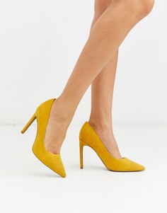 Туфли-лодочки на высоком каблуке с заостренным носком ASOS DESIGN-Желтый