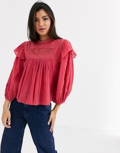 Топ в стиле вестерн Free People-Красный