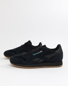 Черные замшевые кроссовки Reebok CL-Черный